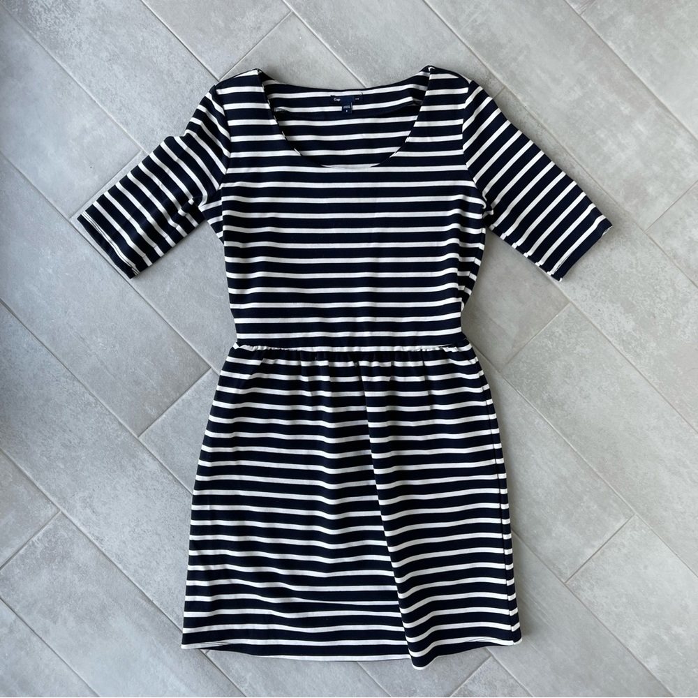 GAP Navy and White Striped Dress